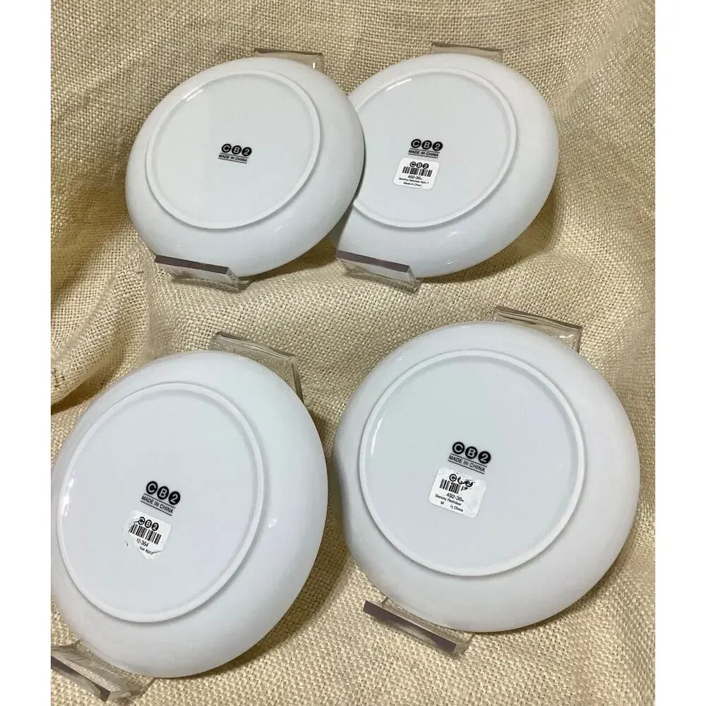 Set of 4 CRATE & BARREL CB2 fun SAMMY REINDEER stick figure appetizer plates